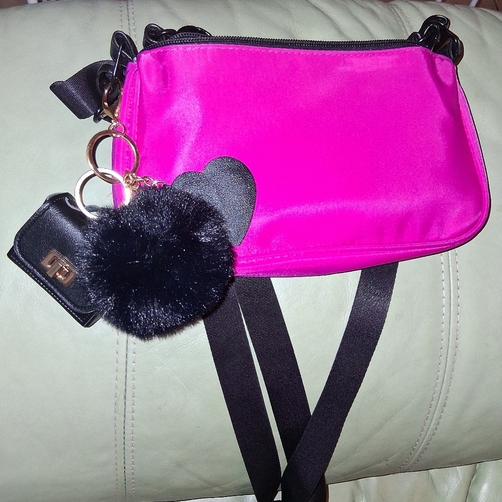 Lug Fuchsia Crossbody Bag With Free Purse Charm